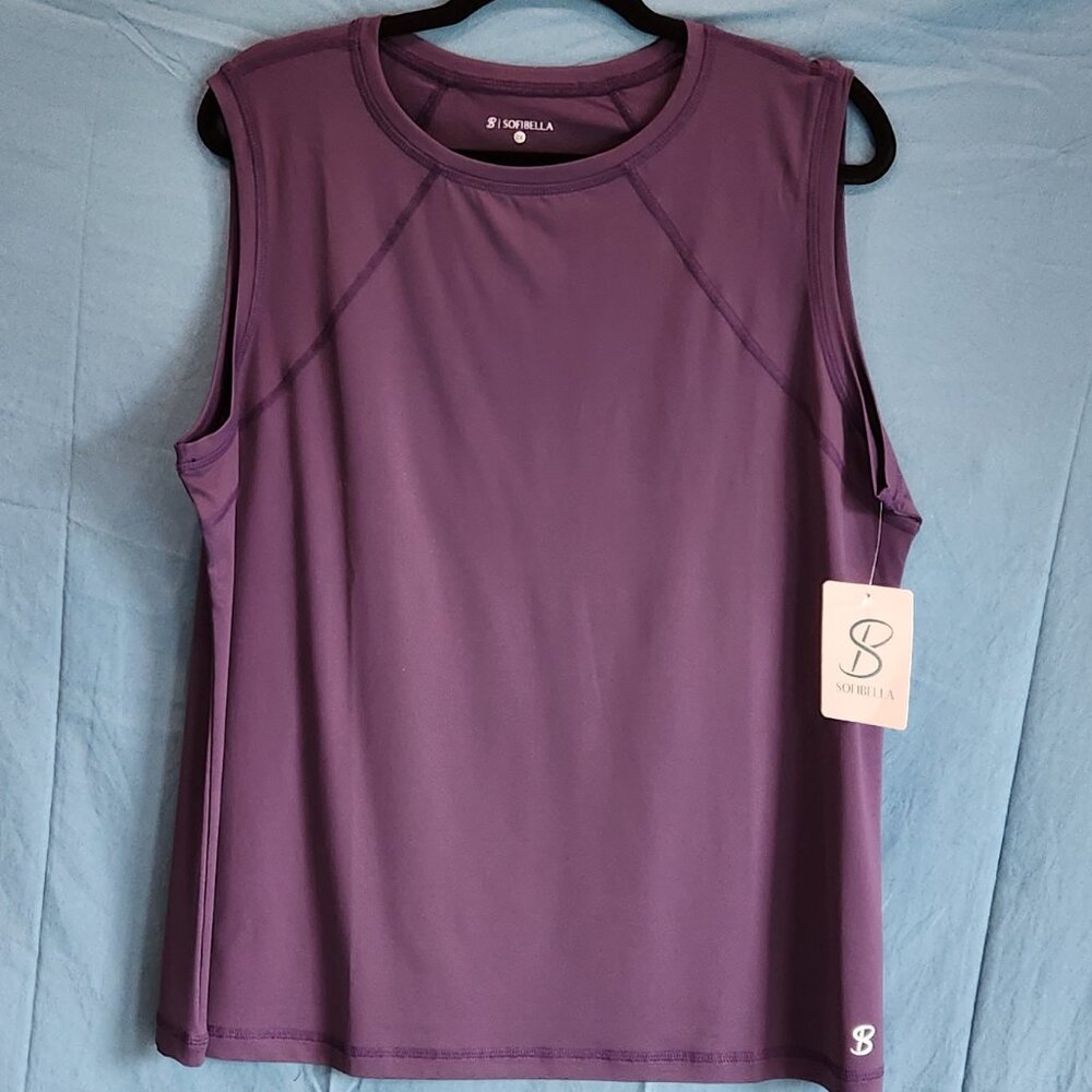 SOFIBELLA - NWT Women's Sleeveless Top - UV Colors -2X Plum